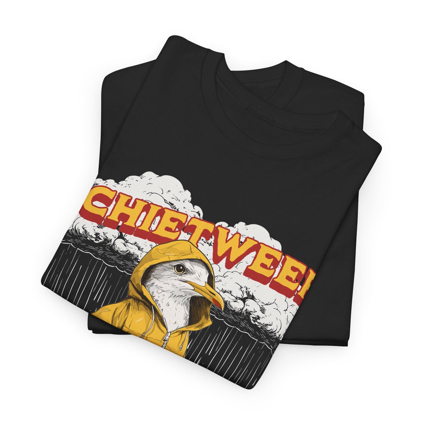 Schietweer Möwe – Ostfriesen Shirt mit Regenwitz – Unisex Shirt in Schwarz