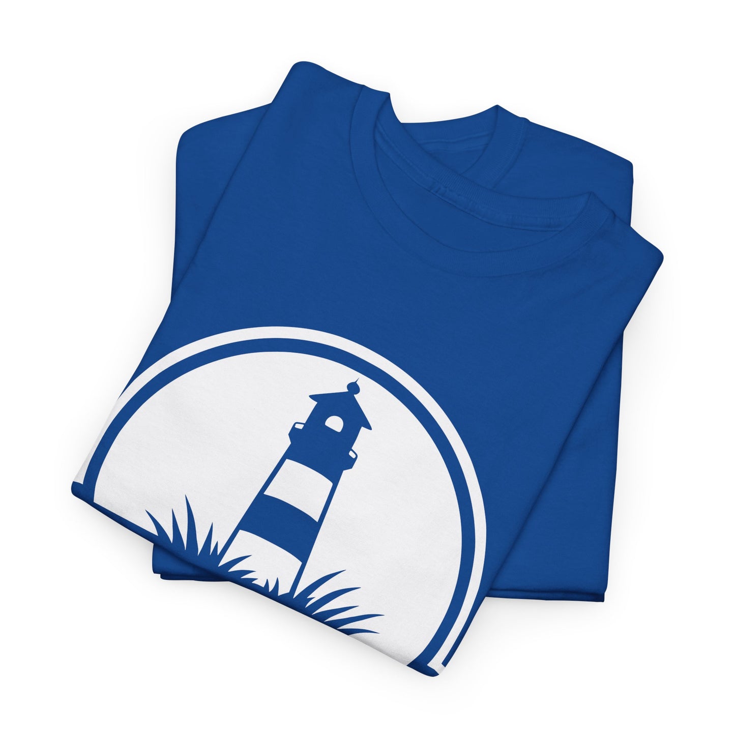 Ostfriesland T-Shirt – Jurassic Style Leuchtturm Design – Unisex T-Shirt - Blau
