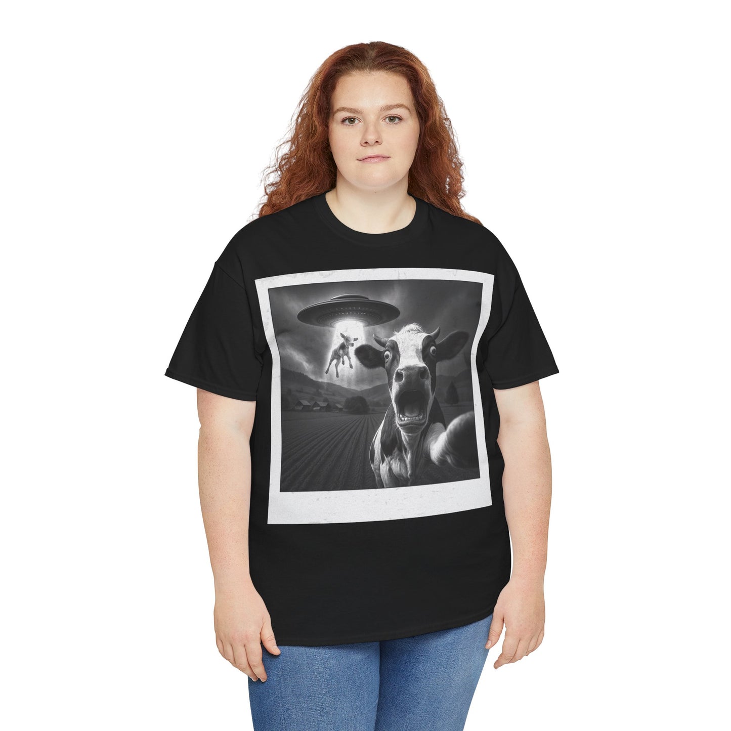 Alien Kuh Entführung Polaroid - T-Shirt