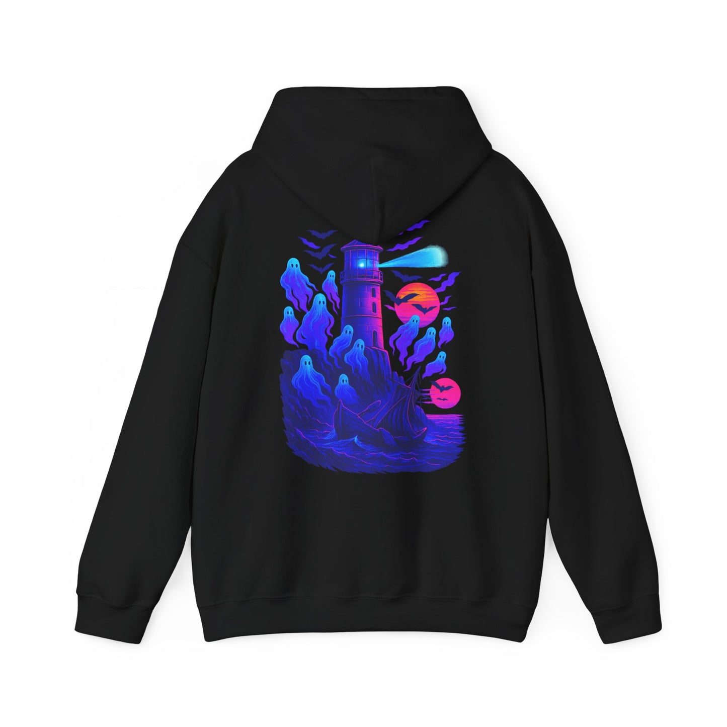Geister-Leuchtturm - Synthwave - Hoodie