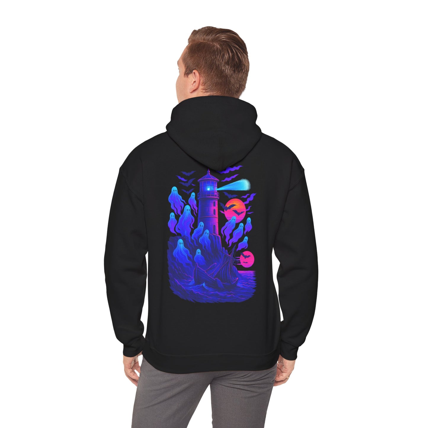 Geister-Leuchtturm - Synthwave - Hoodie