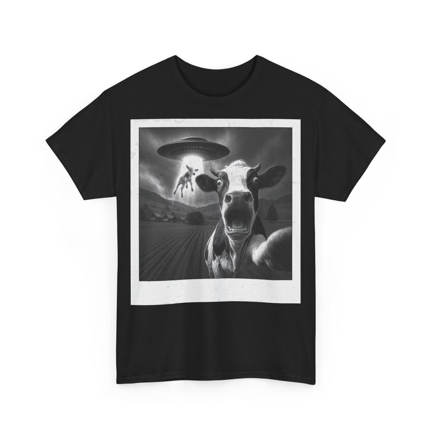 Alien Kuh Entführung Polaroid - T-Shirt