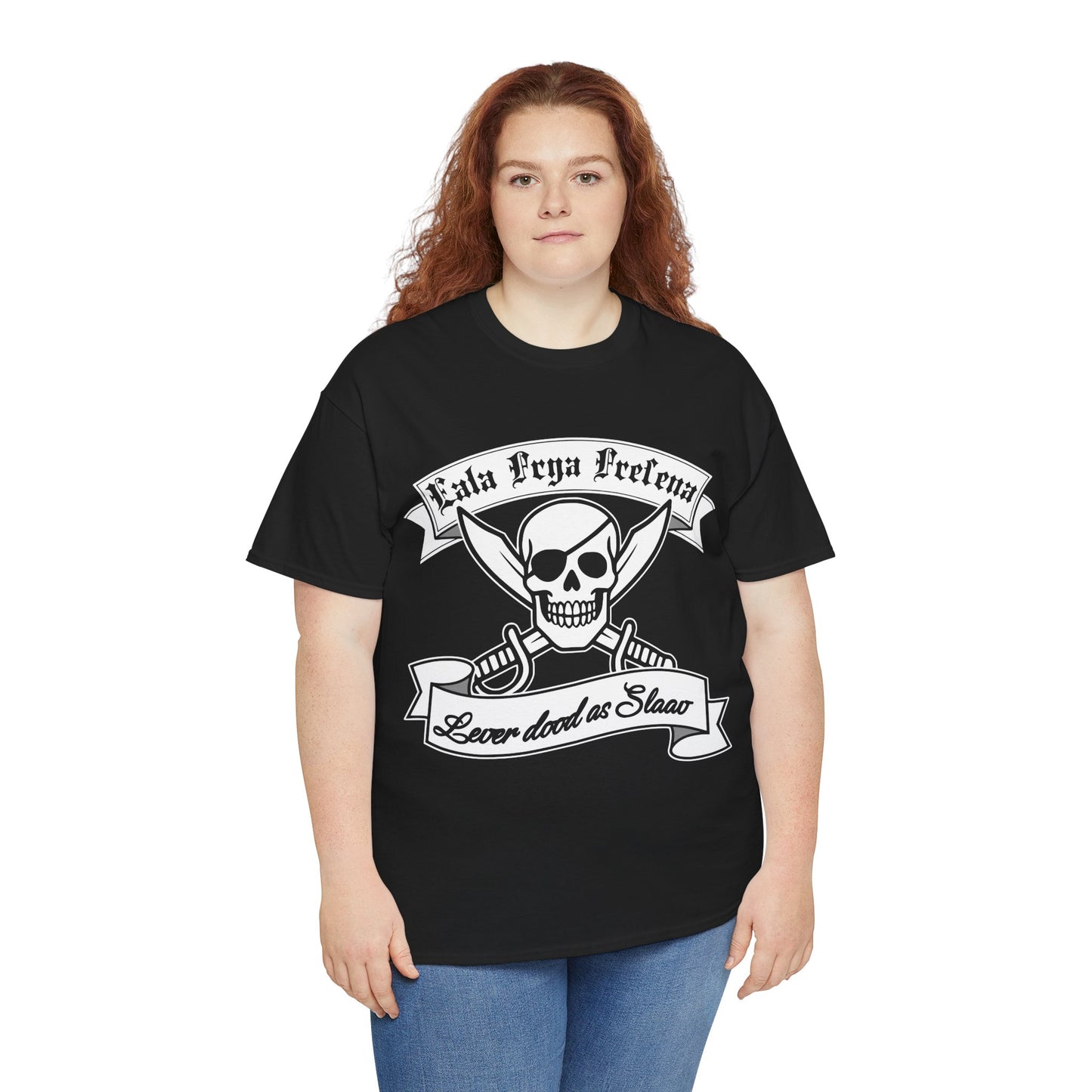 Ostfriesen T-Shirt - Eala Frya Fresena - Lever dood as Slaav – Unisex Shirt in Schwarz
