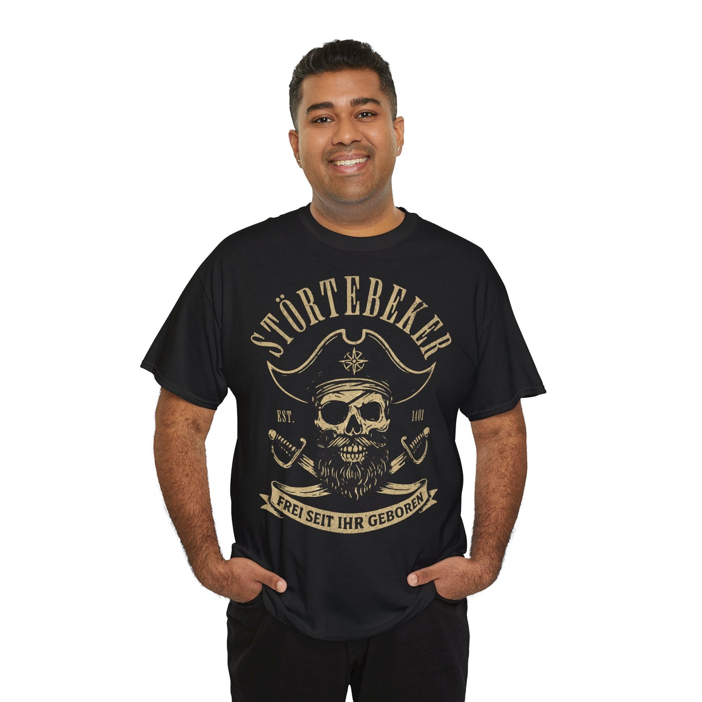STÖRTEBEKER - Frei geboren - Piraten T-Shirt - Unisex - schwarz