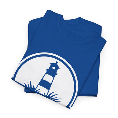 Ostfriesland T-Shirt – Jurassic Style Leuchtturm Design – Unisex T-Shirt - Blau