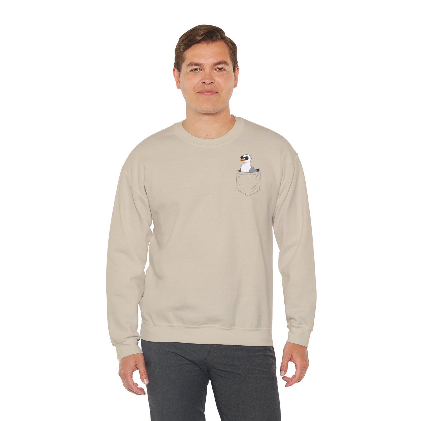 Möwe in Brusttasche - Sweatshirt