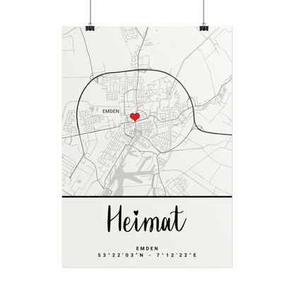 Emden - Heimat - Koordinaten - Poster