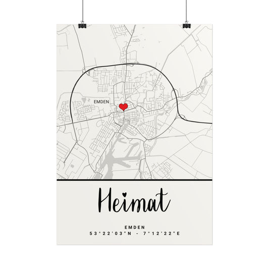 Emden - Heimat - Koordinaten - Poster