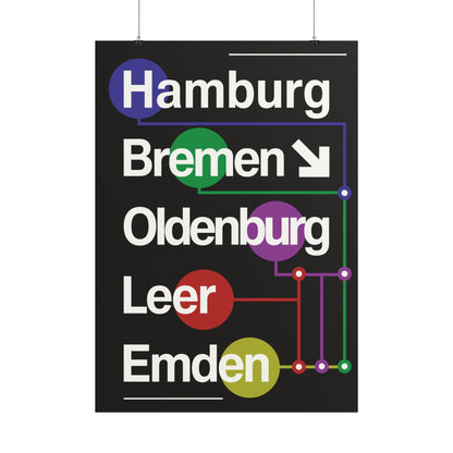 Nordroute - U-Bahn Style - Poster
