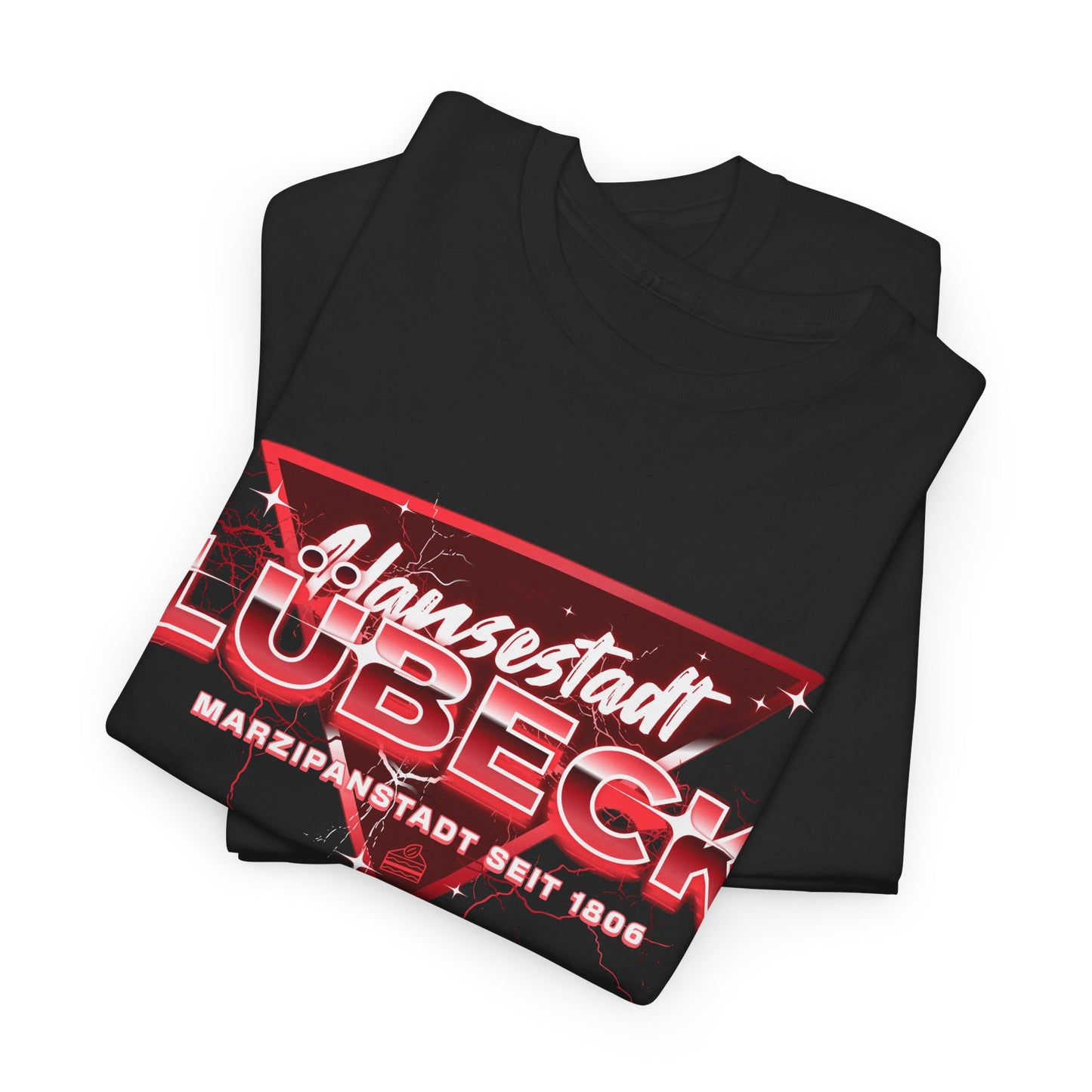 Special Edition - Hansestadt Lübeck – Retro Wave Edition – T-Shirt im 80er-Style – Unisex T-Shirt - Schwarz