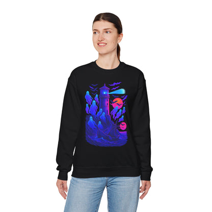 Geister-Leuchtturm – Synthwave – Sweatshirt