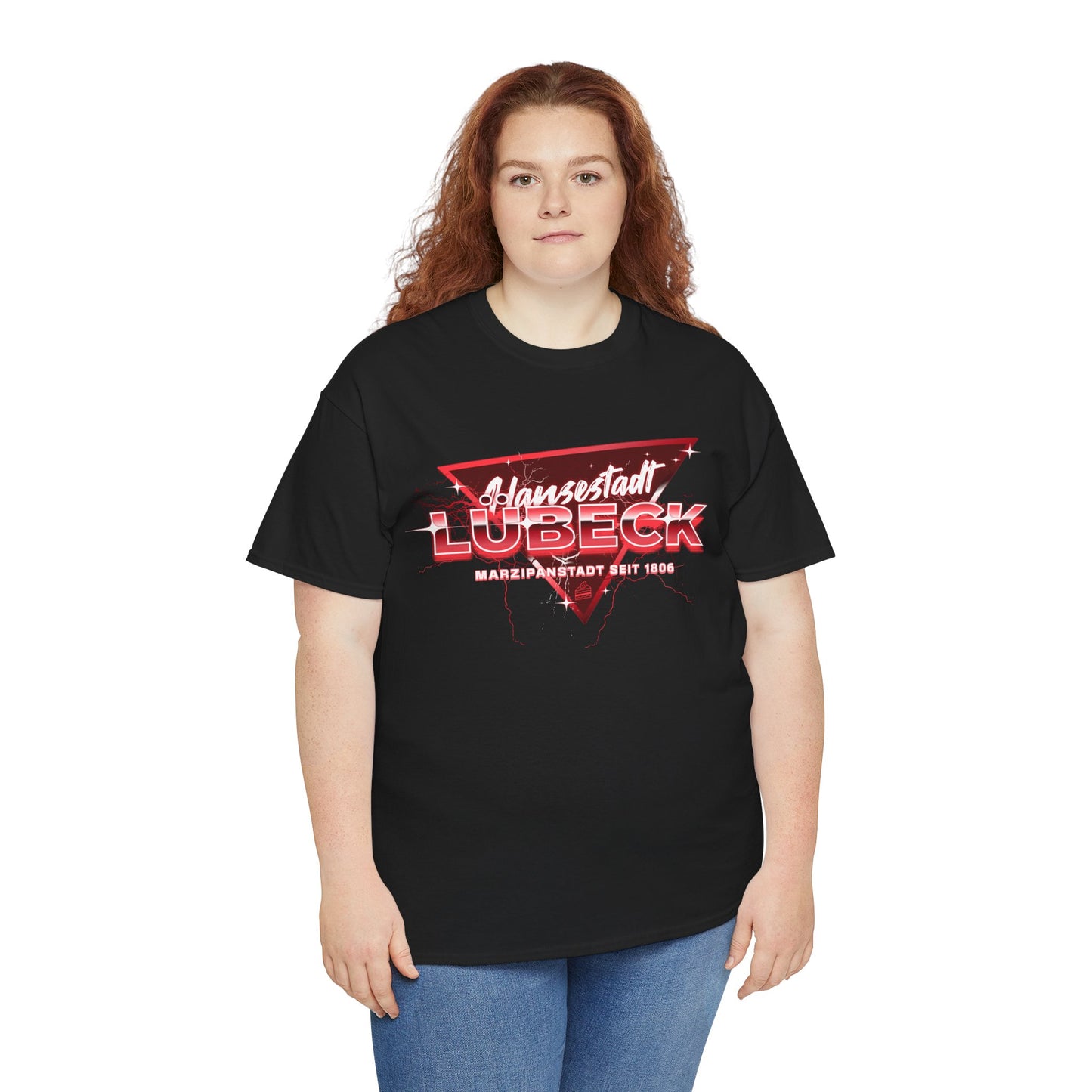 Special Edition - Hansestadt Lübeck – Retro Wave Edition – T-Shirt im 80er-Style – Unisex T-Shirt - Schwarz