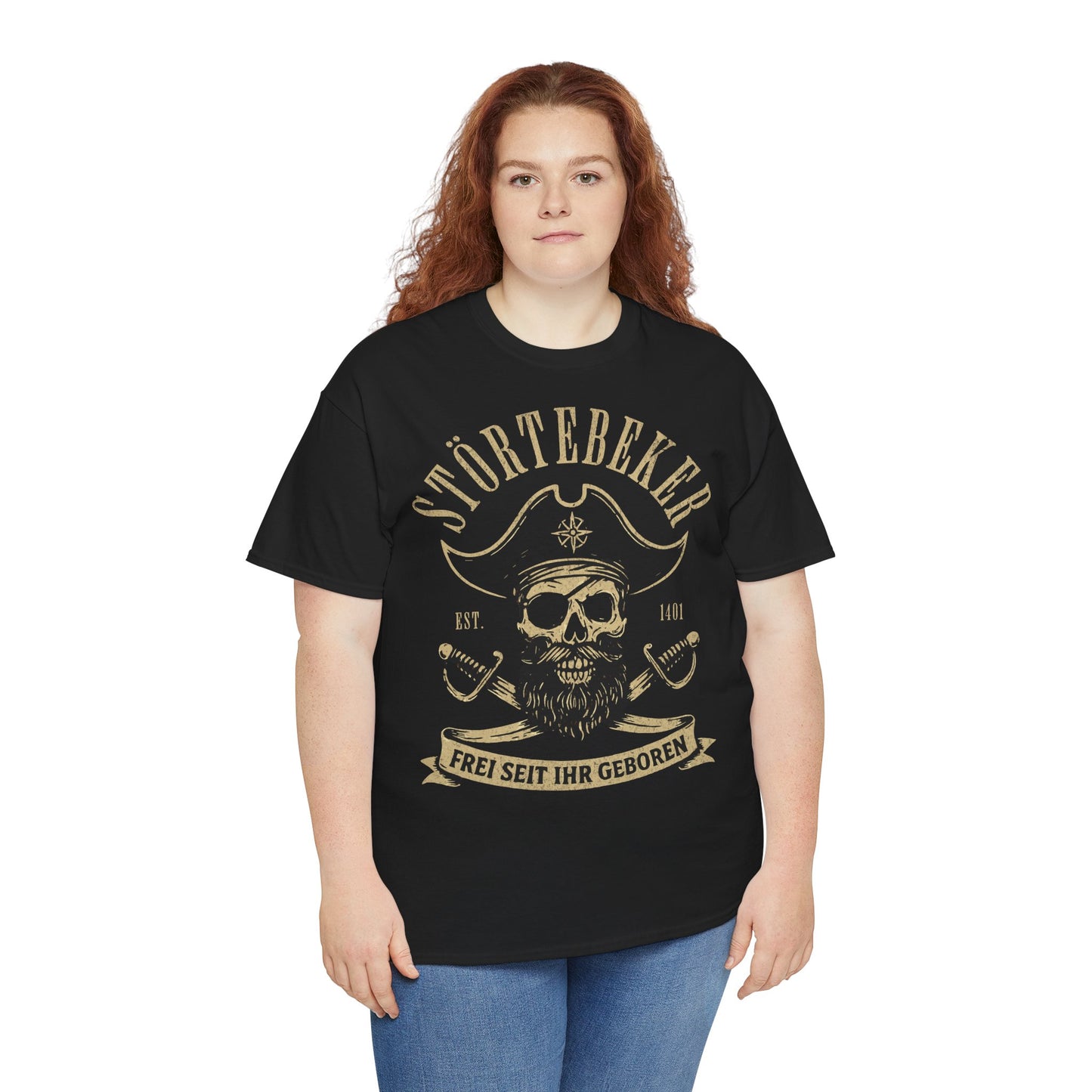 STÖRTEBEKER - Frei geboren - Piraten T-Shirt - Unisex - schwarz