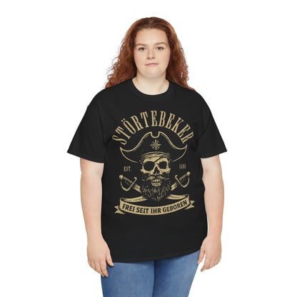 STÖRTEBEKER - Frei geboren - Piraten T-Shirt - Unisex - schwarz