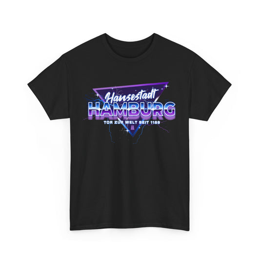 Hansestadt Hamburg – Retro Wave Edition – T-Shirt im 80er-Style – Unisex T-Shirt - Schwarz