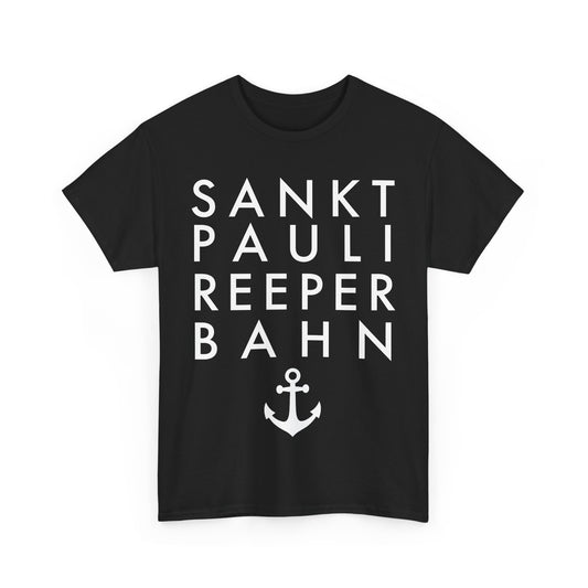 St. Pauli - Reeperbahn mit Anker - T-Shirt