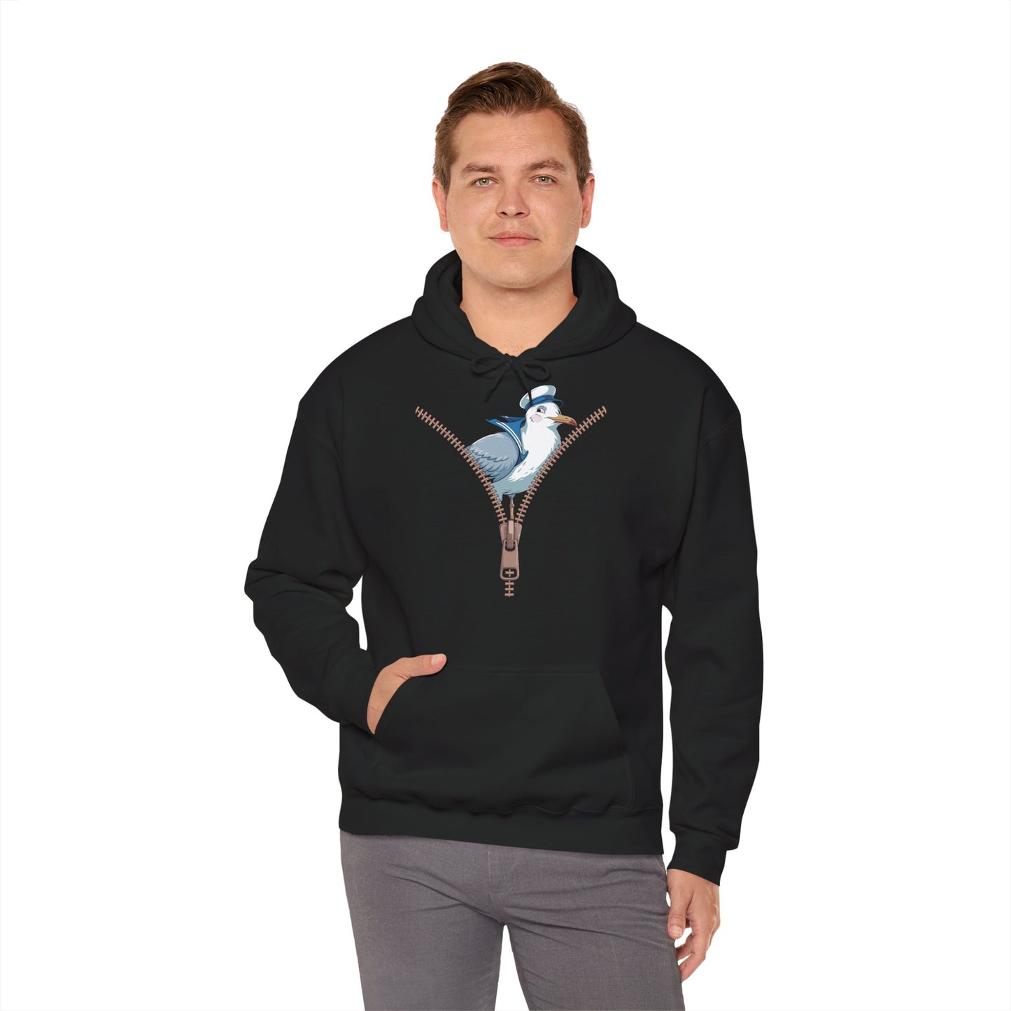 Möwe im Reißverschluss – Hoodie