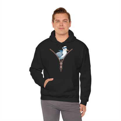 Möwe im Reißverschluss – Hoodie