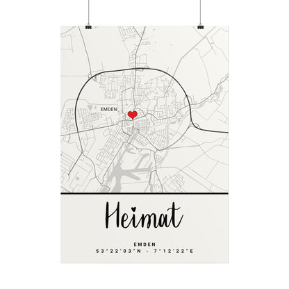 Emden - Heimat - Koordinaten - Poster