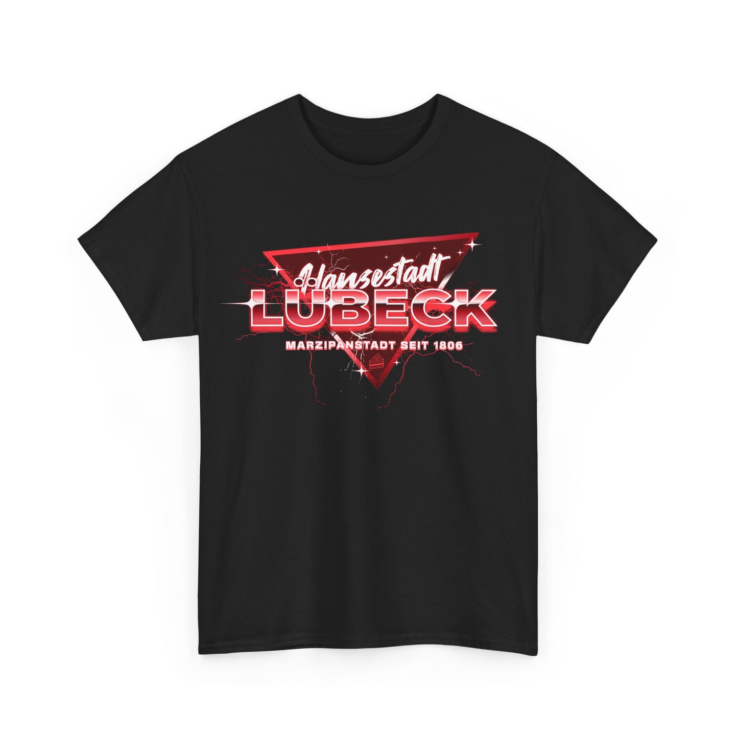 Special Edition - Hansestadt Lübeck – Retro Wave Edition – T-Shirt im 80er-Style – Unisex T-Shirt - Schwarz