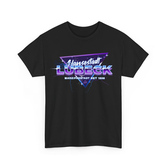 Hansestadt Lübeck – Retro Wave Edition – T-Shirt im 80er-Style – Unisex T-Shirt - Schwarz