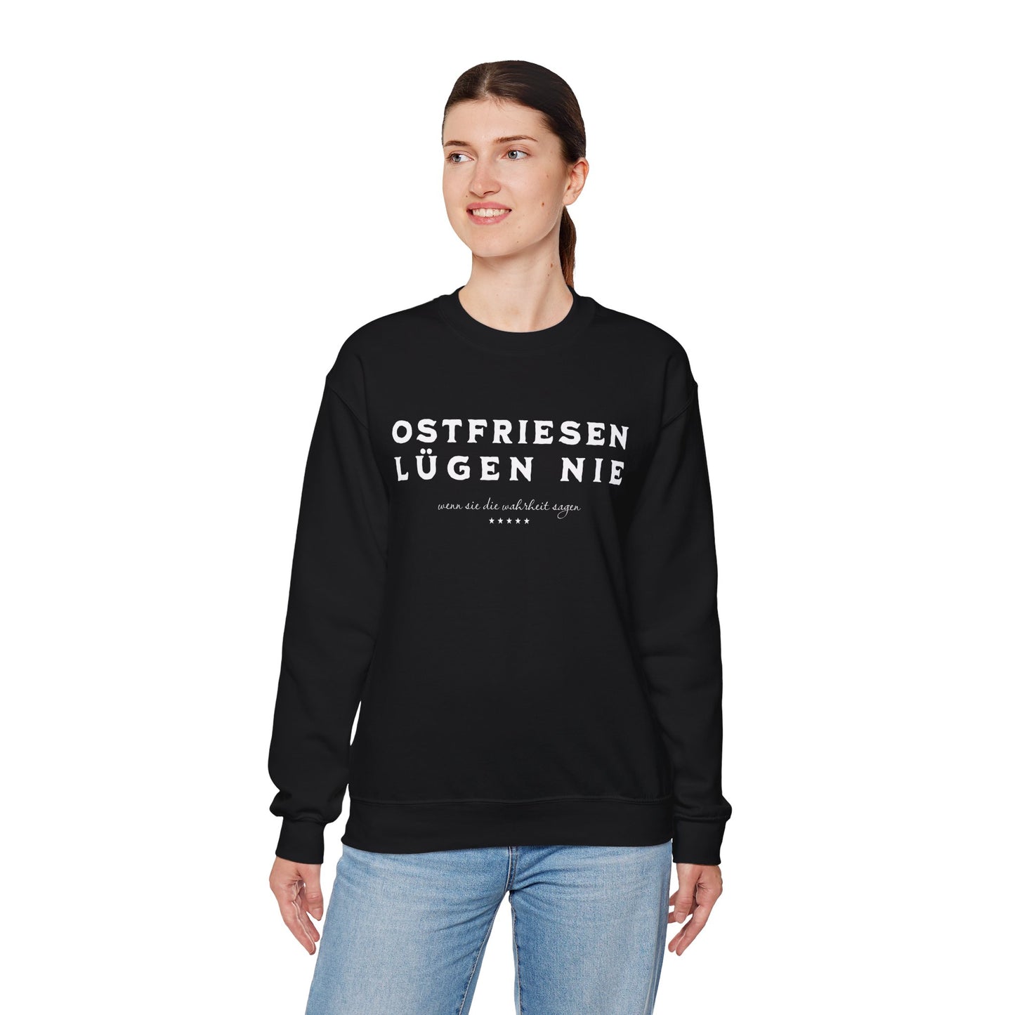 Ostfriesen Lügen Nie - weißer Text - Sweatshirt