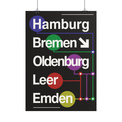 Nordroute - U-Bahn Style - Poster