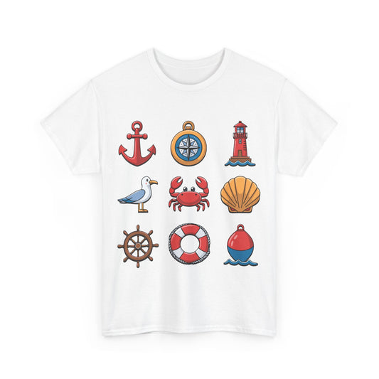 Maritime Symbole – Nordsee Icons – T-Shirt