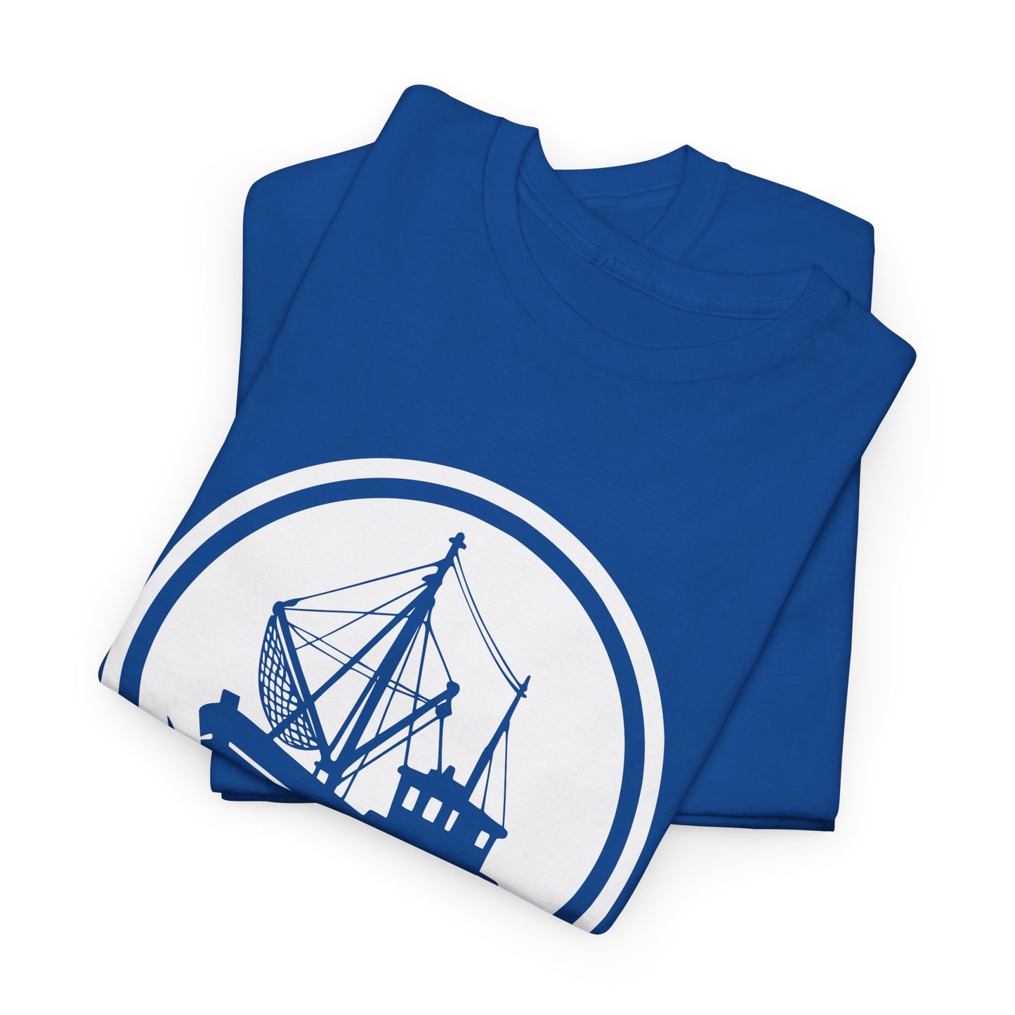 Ostfriesland T-Shirt – Jurassic Style Krabbenkutter Design – Unisex Shirt - Blau