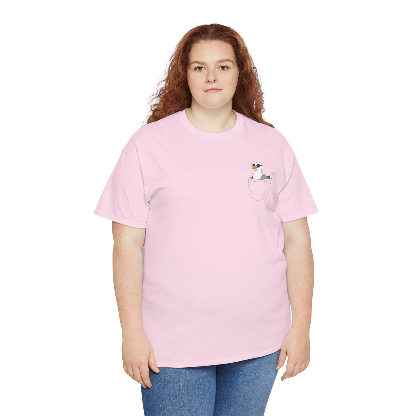 Möwe in der Brusttasche - T-Shirt