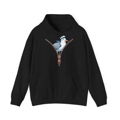 Möwe im Reißverschluss - Hoodie