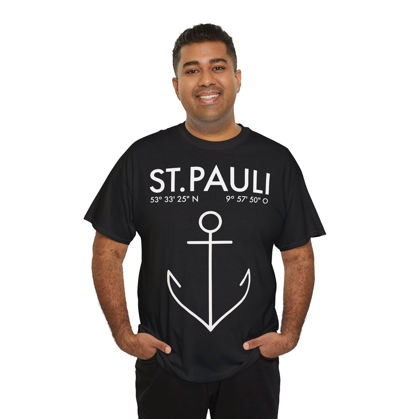 St. Pauli – Koordinaten mit Anker - T-Shirt