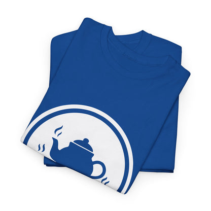 Ostfriesland T-Shirt – Jurassic Style Teekanne Design – Unisex Shirt - Blau