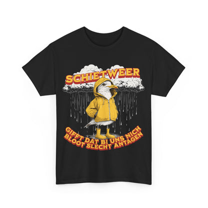 Schietweer Möwe – Ostfriesen Shirt mit Regenwitz – Unisex Shirt in Schwarz