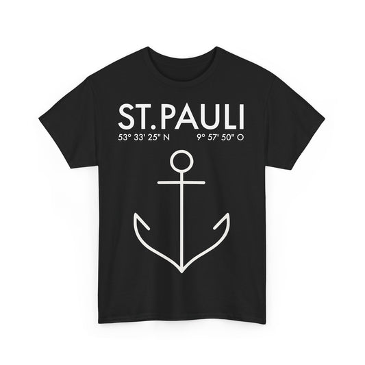 St. Pauli – Koordinaten mit Anker - T-Shirt