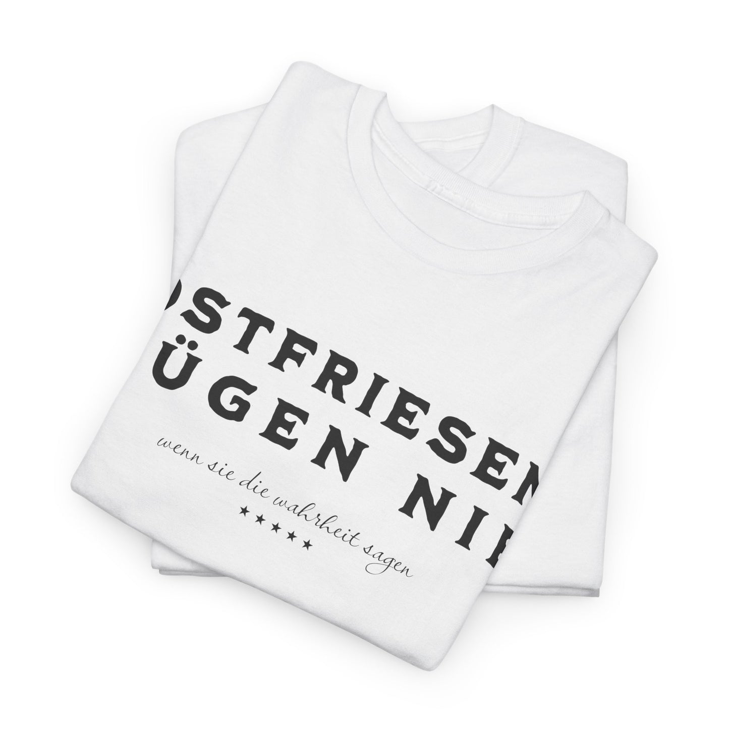 Ostfriesen lügen nie – Lustiges Sprüche-Shirt für echte Küstenmenschen - Unisex T-Shirt - Weiß & Grau