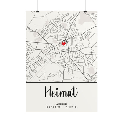 Aurich - Heimat - Koordinaten - Poster