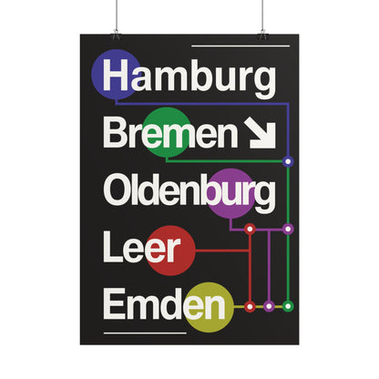 Nordroute - U-Bahn Style - Poster