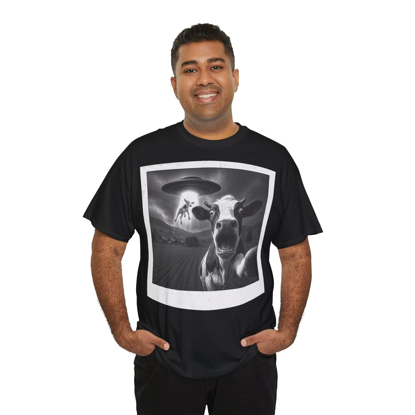 Alien Kuh Entführung Polaroid - T-Shirt