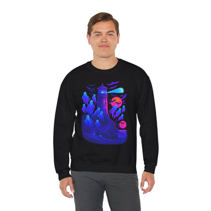 Geister-Leuchtturm – Synthwave – Sweatshirt
