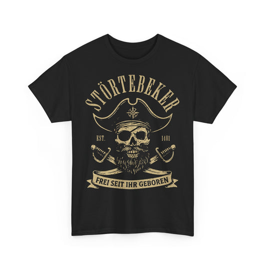 STÖRTEBEKER - Frei geboren - Piraten T-Shirt - Unisex - schwarz