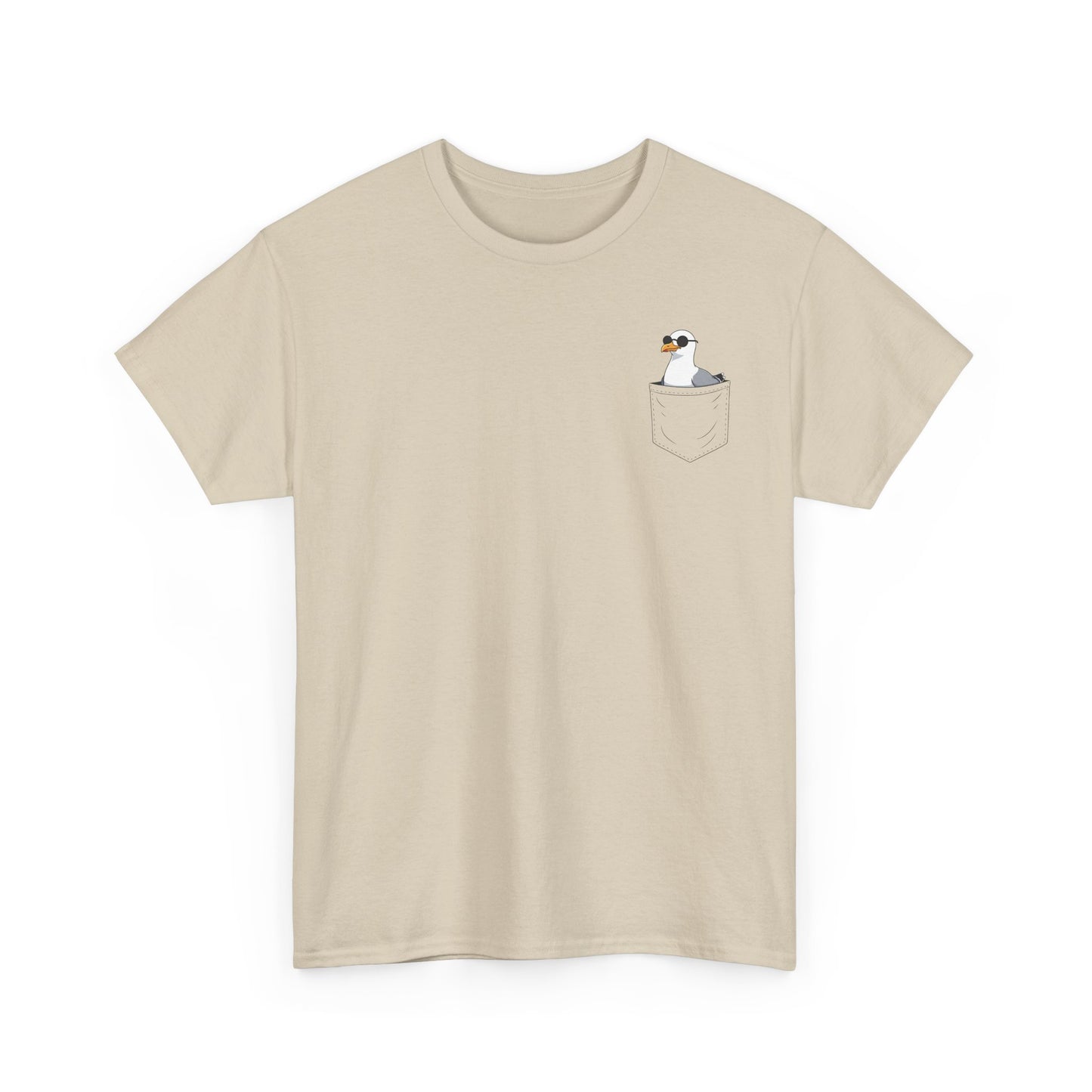Möwe in der Brusttasche - T-Shirt