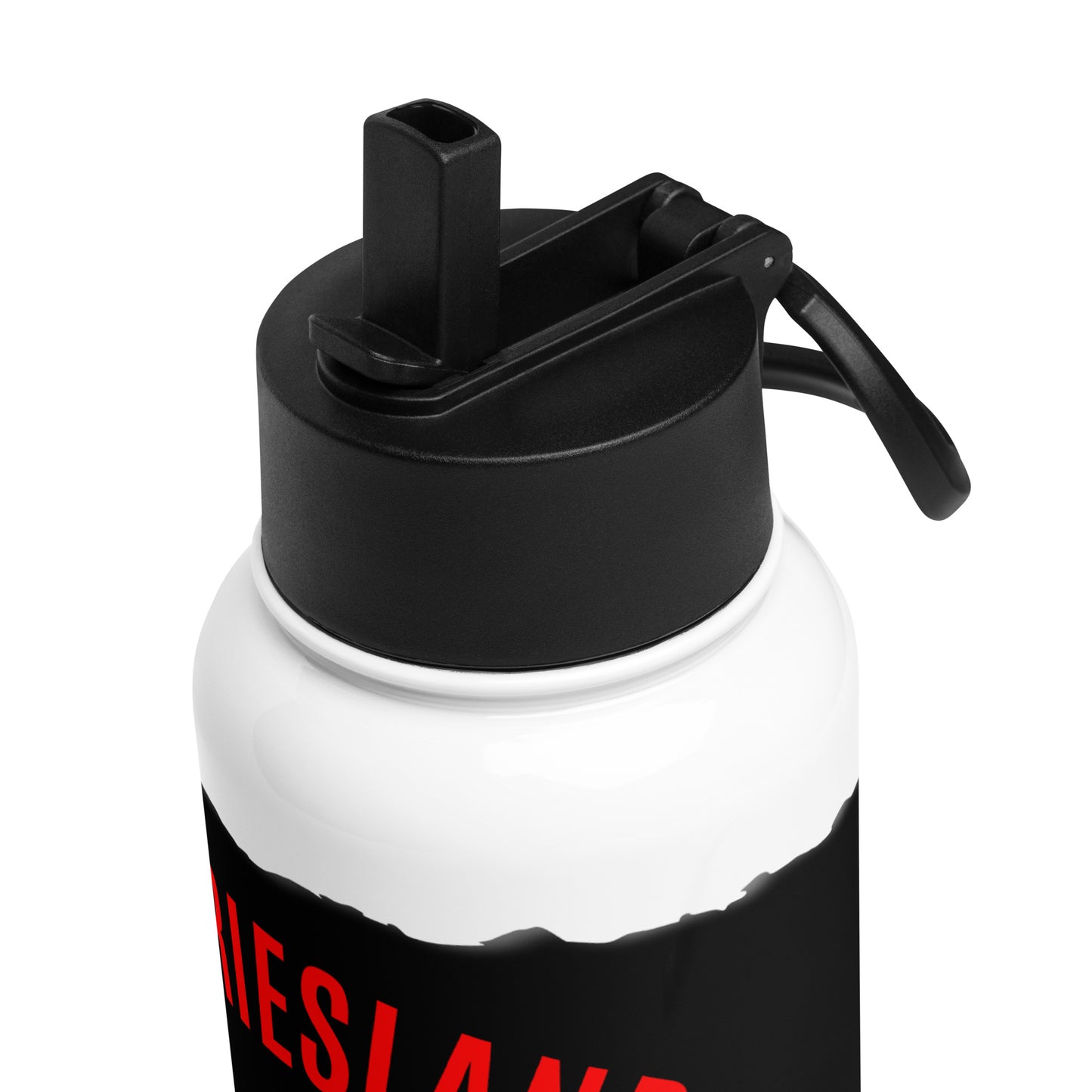Ostfriesland - Leuchtturm – Isolierte Edelstahl-Trinkflasche mit Strohhalm